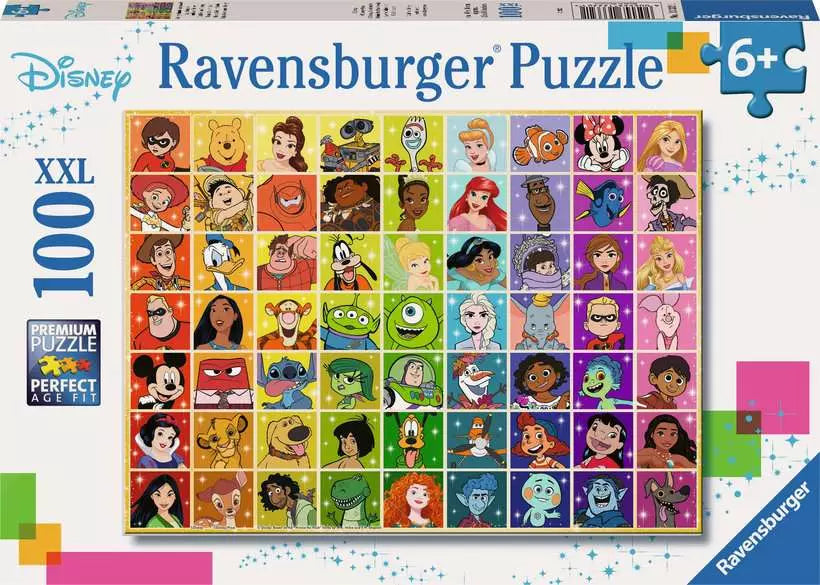 Disney Kinderpuzzle – Disney Classics | Bunte Farbenwelt (100 XXL Teile)
