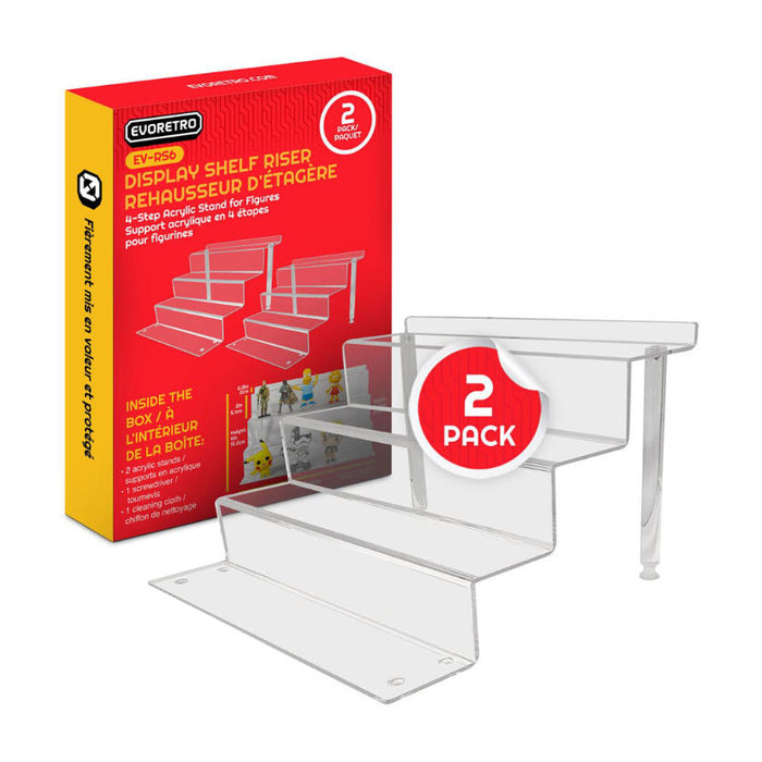 Evoretro Acryl Displayregal (2er-Pack) | Transparentes Sammler-Display