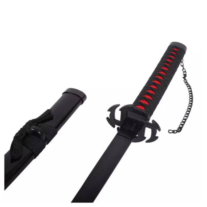 Bleach – Deko Katana Ichigo Kurosaki Zangetsu Edition | Stahlklinge | Schwarz-Rot