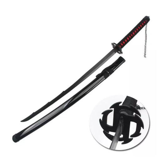 Bleach – Deko Katana Ichigo Kurosaki Zangetsu Edition | Stahlklinge | Schwarz-Rot