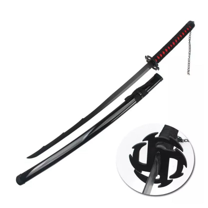 Bleach – Deko Katana Ichigo Kurosaki Zangetsu Edition | Stahlklinge | Schwarz-Rot