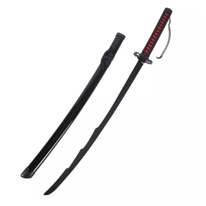 Bleach – Deko Katana Ichigo Kurosaki Zangetsu Edition | Stahlklinge | Schwarz-Rot