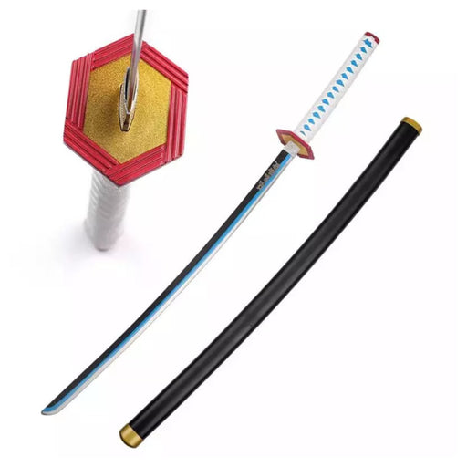 Demon Slayer – Katana Deko Schwert Giyu Tomiyoka Nichirin Edition | Stahlklinge | Schwarz-Blau