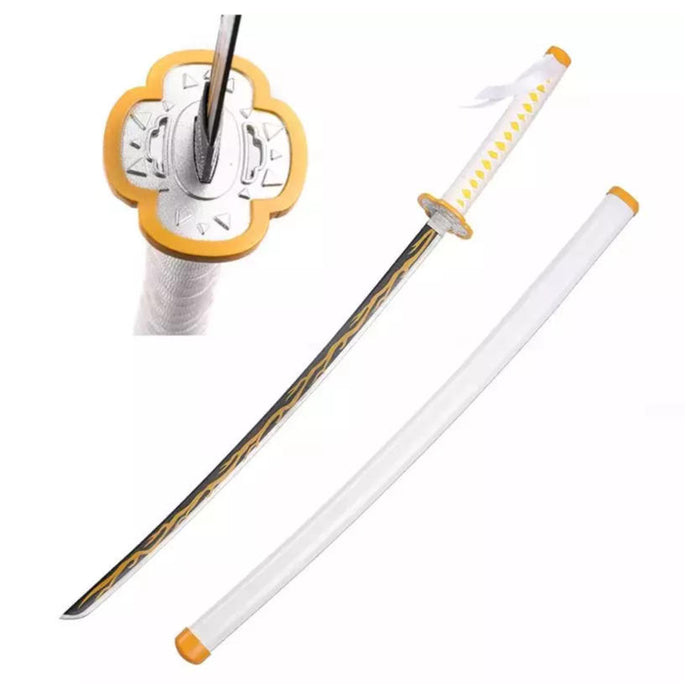 Demon Slayer – Katana Deko Schwert Zenitsu Agatsuma Nichirin Edition | Stahlklinge | Weiß-Gelb