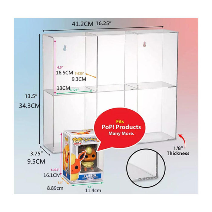Evoretro Acryl Display Case für 6 Funko Pops | Transparentes Sammler-Case