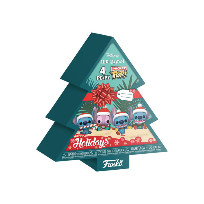 Funko Pocket Pop! Disney – Stitch Holiday (4-Pack Tree Box) | Vinyl Mini Figuren