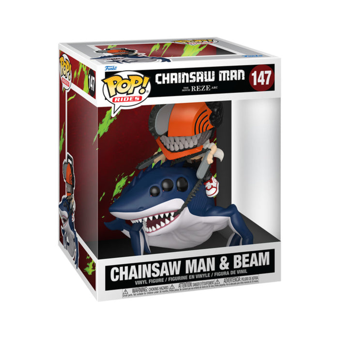 Funko Pop! Chainsaw Man – Chainsaw Man & Beam (Ride Deluxe) #147 | Deluxe Vinyl Figur