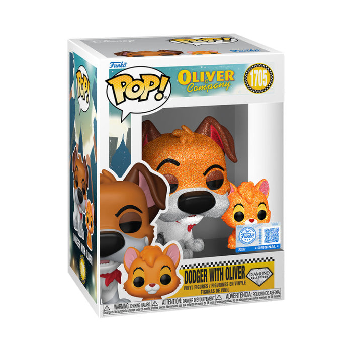 Funko Pop! Oliver & Company – Dodger with Oliver #1705 | Diamond Collection Vinyl Figur