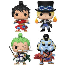 Lade das Bild in den Galerie-Viewer, Funko Pop! One Piece - Luffytaro / Sabo / Roronoa Zoro / Jinbe (GITD) 4-er Pack
