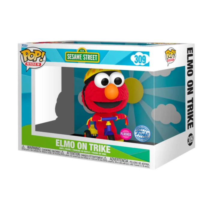 Funko Pop! Sesame Street 123 – Elmo On Trike (Flocked) #309 | Exclusive Vinyl Figur