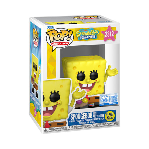 Funko Pop! SpongeBob SquarePants – SpongeBob with Pretty Patties (Glow in the Dark) #2312 | Exklusive Vinyl Figur