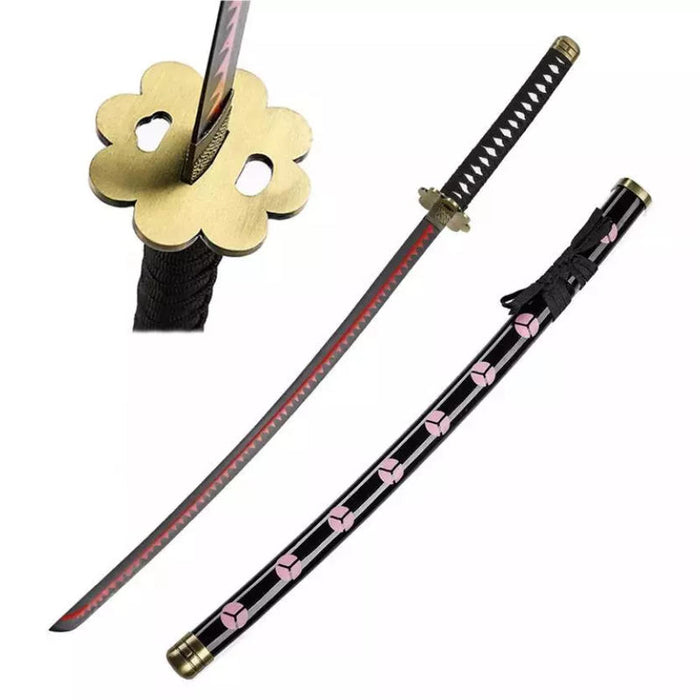 One Piece – Katana Deko Schwert Zoro Shusui Edition | Stahlklinge | Schwarz-Rot