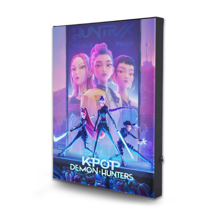 KPop Demon Hunters – Leinwandbild mit LED-Beleuchtung | 42 × 32 cm