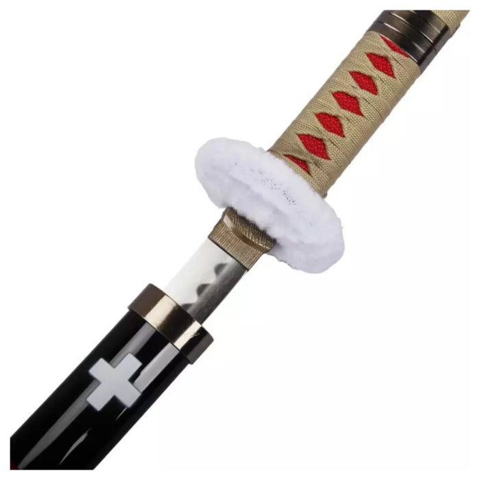 One Piece – Katana Deko Schwert Trafalgar Law Kikoku Edition | Stahlklinge | Schwarz-Weiß