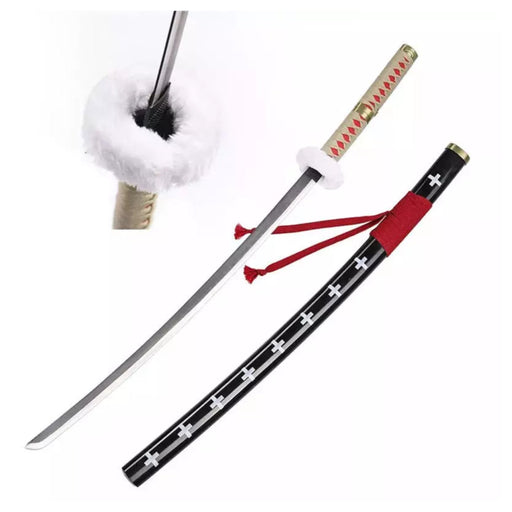 One Piece – Katana Deko Schwert Trafalgar Law Kikoku Edition | Stahlklinge | Schwarz-Weiß
