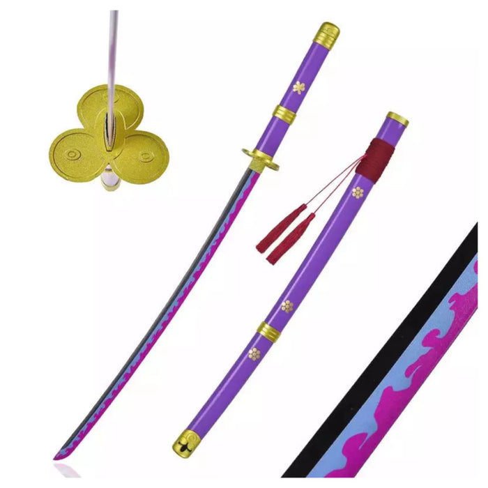 One Piece – Katana Deko Schwert Zoro Enma Edition | Stahlklinge | Lila-Schwarz