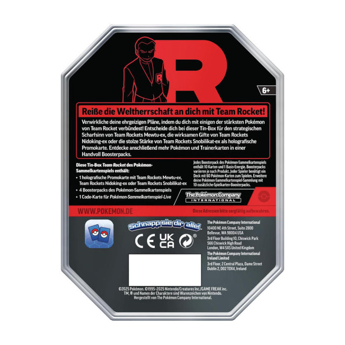 Pokémon TCG – Team Rocket Tin Box (Mewtu-ex) | Deutsche Version