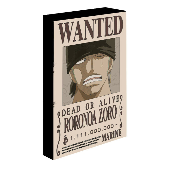 One Piece – Roronoa Zoro Wanted | LED Light Canvas 30 × 40 cm