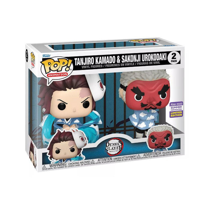 Funko Pop! Demon Slayer - Tanjiro Kamado & Sakonji Urokodaki (Summer Convention 2023) (2er Pack) - Pop Hero