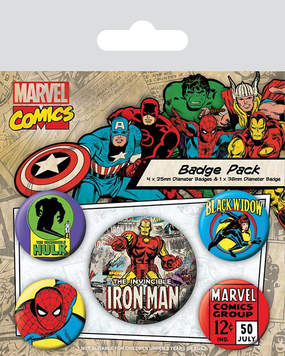 Marvel Comics Ansteck Buttons (5er Pack)