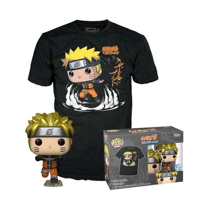 Funko Pop! & Tee Set, Naruto Shippuden - Naruto (Metallic) inkl. T-Shirt